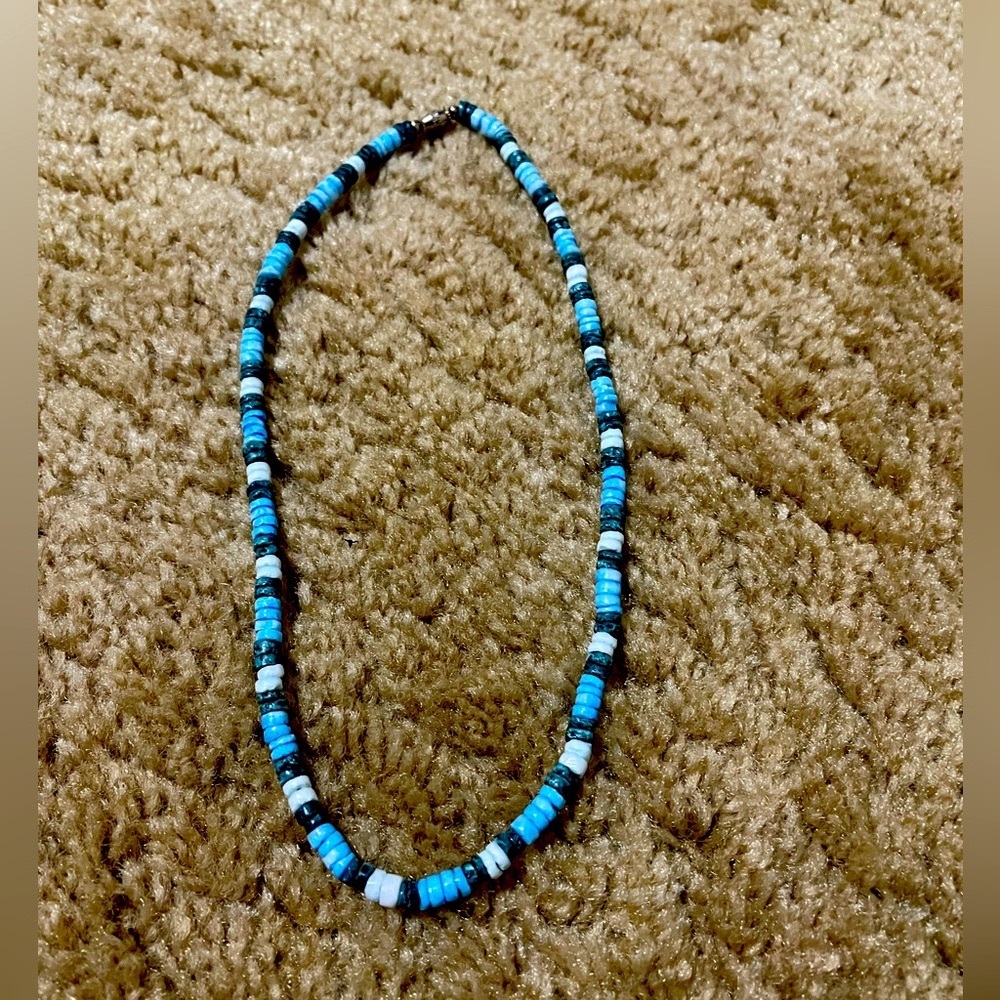Blue and White Shell Necklace